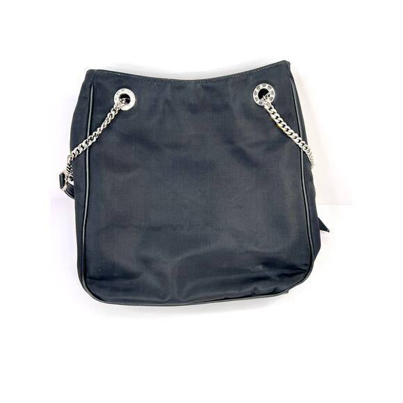 Vintage Paloma Picasso Shoulder Bag,'X' logo, black nylon/Leather, chain strap - Picture 2 of 14